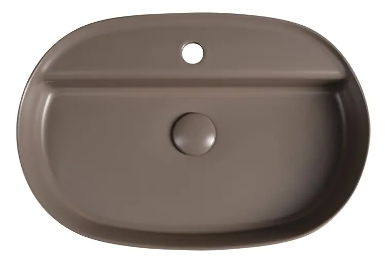 INFINITY OVAL umywalka ceramiczna nablatowa, 60x40 cm, taupe 10NF65060-2H z góry