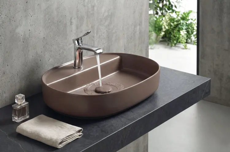 INFINITY OVAL umywalka ceramiczna nablatowa, 60x40 cm, taupe 10NF65060-2H wizualizacja