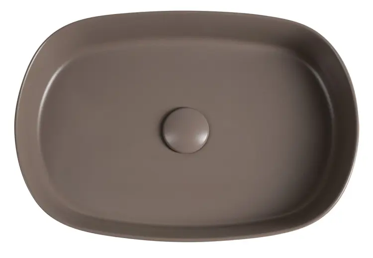INFINITY OVAL umywalka ceramiczna nablatowa 55x36 cm, taupe 10NF65055-2H z góry