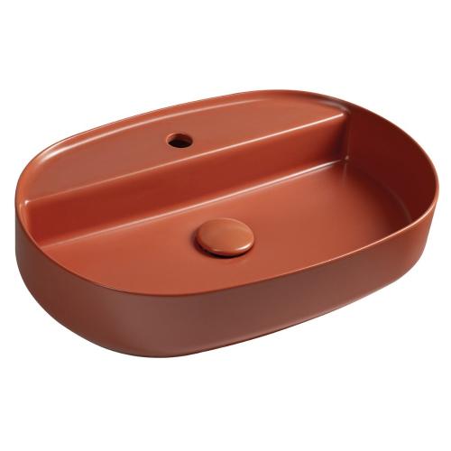 INFINITY OVAL umywalka ceramiczna nablatowa, 60x40 cm, terracotta 10NF65060-2U
