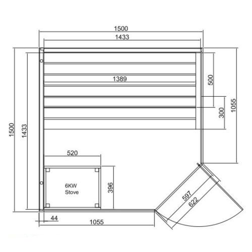 Sauna GLACIER XL + Kabina Infrared dla 2-3 osób 150x150x200 cm FK75200 SANOTECHNIK