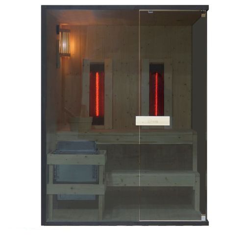 Sauna GLACIER L + Kabina Infrared dla 2-3 osób 150x120x200 cm FK75150 SANOTECHNIK