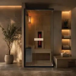 GLACIER S Sauna + Kabina Infrared dla 1 osoby 100x120x200 cm FK75100 SANOTECHNIK