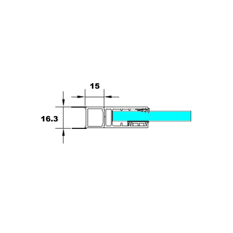 GLOBE profil poszerzający 15mm, czarny mat GB715 wymiary