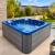Basen ogrodowy zewnętrzny 5 osobowy JACUZZI - PALMA, z pokrywą i schodkami niebieski marmur SPA15