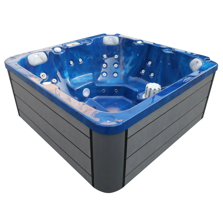 Basen ogrodowy zewnętrzny 5 osobowy JACUZZI - PALMA, z pokrywą i schodkami niebieski marmur SPA15
