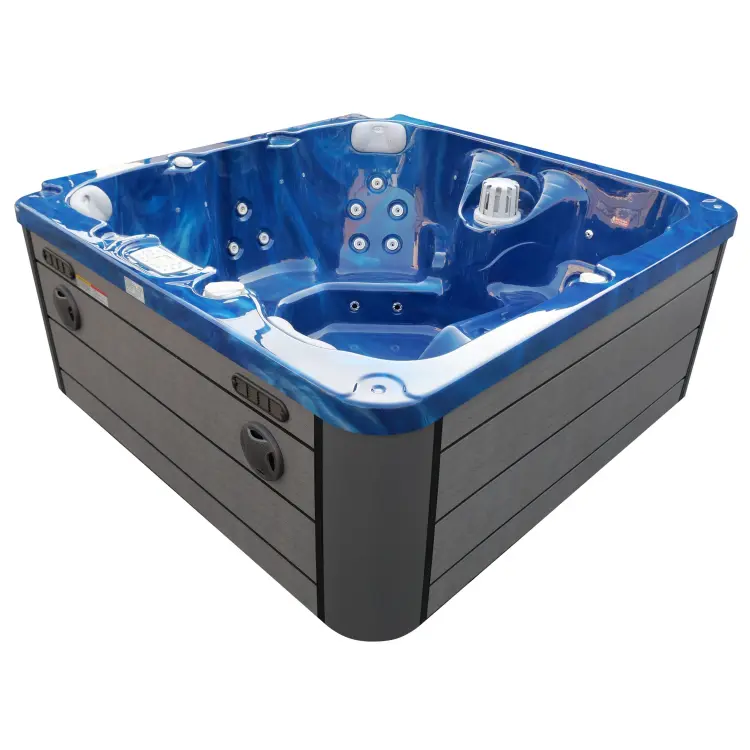 Basen ogrodowy zewnętrzny 5 osobowy JACUZZI - PALMA, z pokrywą i schodkami niebieski marmur SPA15