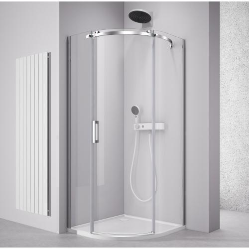THRON ROUND kabina prysznicowa półokrągła 900x900 mm, szkło czyste, prawa TL2690R-5005