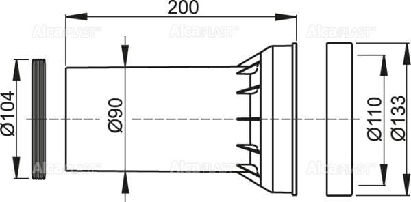 Rura odpływowa M902 wymiary