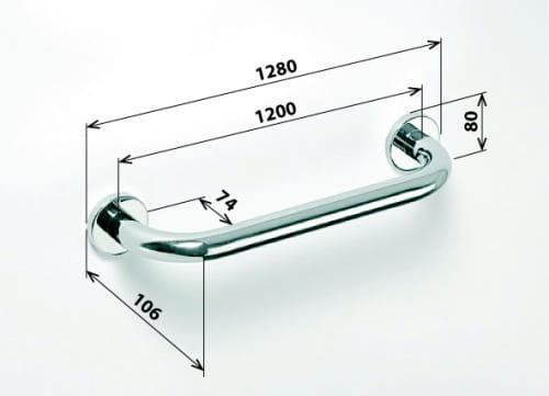 Poręcz łazienkowa prosta 120 cm stal nierdzewna 301101201 , wymiary