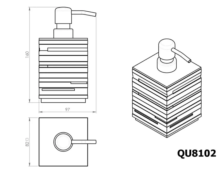 QUADROTTO Dozownik mydła stojący, biały QU8102