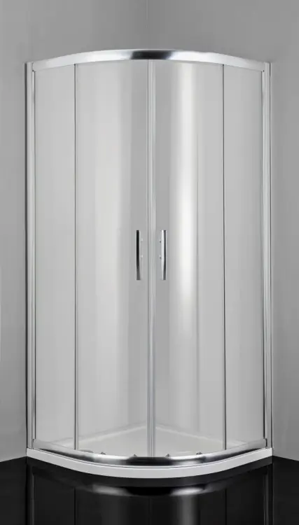 Kabina prysznicowa narożna półokrągła 80x80x200 cm szkło czyste B8080C drzwi przesuwne