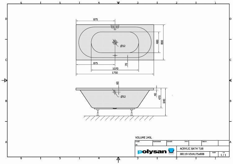 VIVA B Wanna akrylowa prostokątna 175x80 cm 88119 - rysunek techniczny.jpg