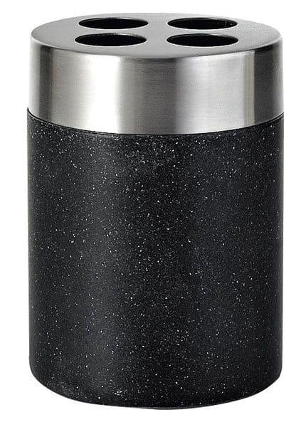 STONE Kubek na szczoteczki z konglomeratu, Black 22010210