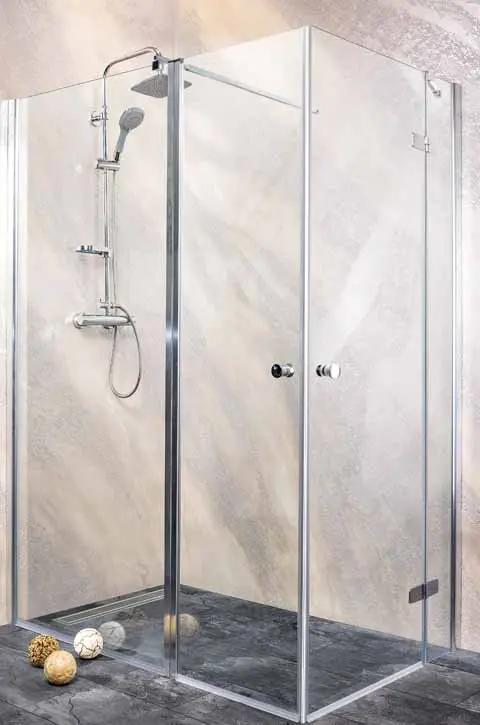 SYMPHONY Kabina prysznicowa narożna prostokątna, lewa 150x80x195 cm drzwi skrzydłowe M1280LMT150
