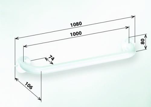 HELP Poręcz prosta 100 cm kolor biały 301101004, wymiary