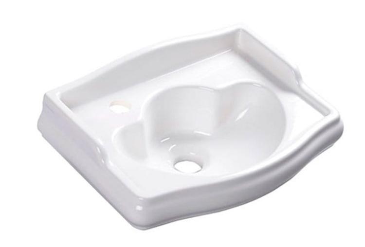 RETRO Umywalka ceramiczna bez przelewu, z otworem na baterię po lewej stronie 41x30 cm 103301SX
