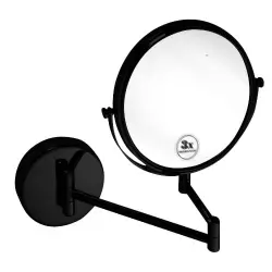 DARK Lusterko kosmetyczne naścienne ⌀190 mm czarny mat 112201510