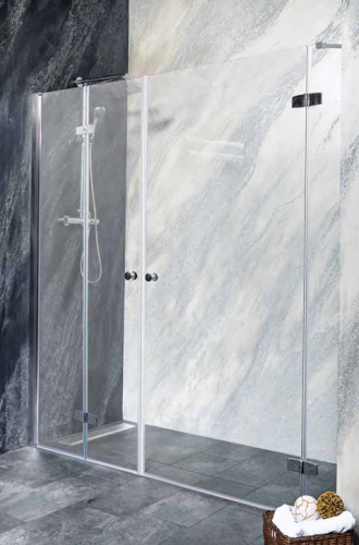 SYMPHONY Drzwi prysznicowe do wnęki skrzydłowo-składane 170x195 cm M1291RM1290FL