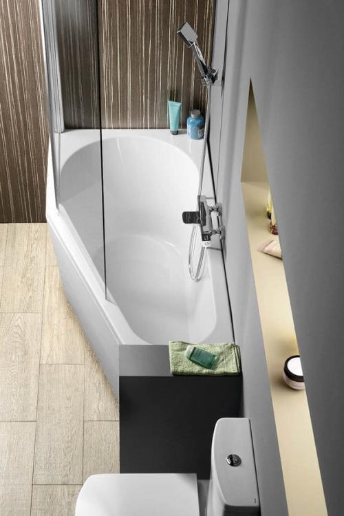 TIGRA Wanna akrylowa asymetryczna 150x75 cm (lewa) 72928 z parawanem
