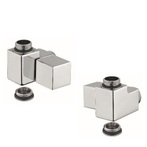 CUBE COMBI zestaw zaworów grzejnikowych 1/2", kątowy, prawy, nierdzewna szczotkowana CP562S