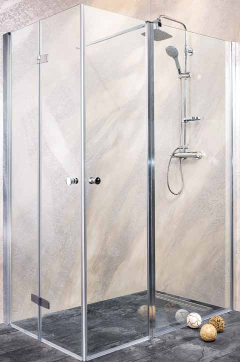 DUET Kabina prysznicowa narożna prostokątna, lewa 150x90x195 cm drzwi składano-skrzydłowe M1290FLMT150