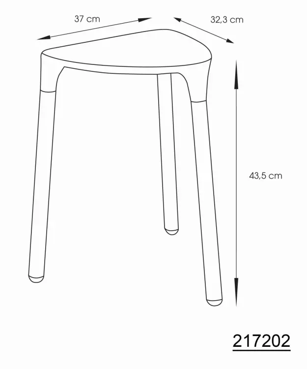YANNIS Taboret łazienkowy 37x43,5x32 cm, biały 217202