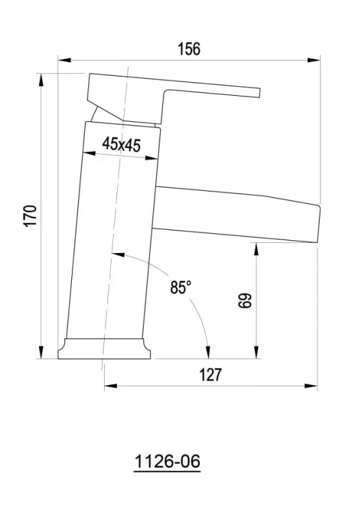 CANTINO Bateria umywalkowa stojąca, chrom połysk 1126-06 wymiary