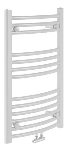 : BARI Grzejnik łazienkowy wygięty biały 386 W 600x803 mm B700