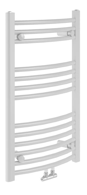 : BARI Grzejnik łazienkowy wygięty biały 386 W 600x803 mm B700