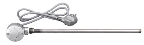 Grzałka elektryczna z termostatem, chrom 600 W LT67446
