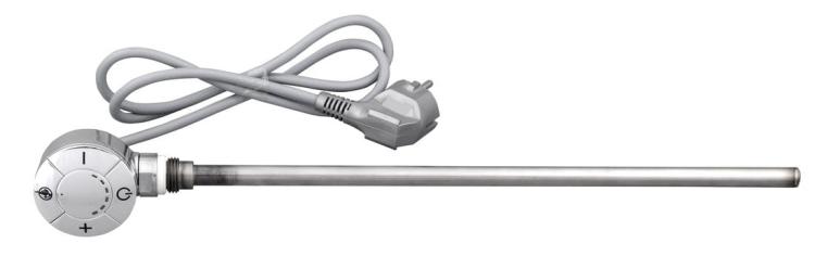 Grzałka elektryczna z termostatem, chrom 600 W LT67446