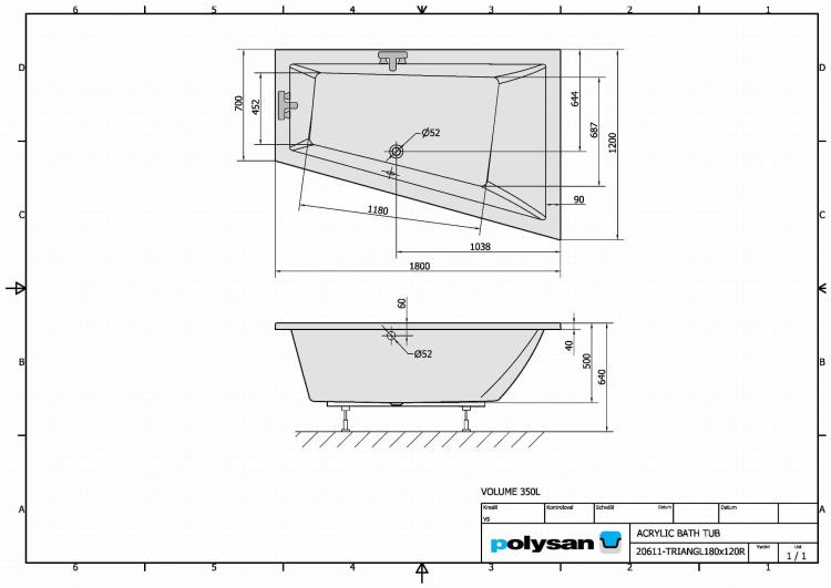 TRIANGL Wanna akrylowa asymetryczna 180x120 cm (prawa) 20611 karta produktu