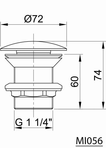 MINIMAL Korek do umywalek bez przelewu UP&DOWN MI056