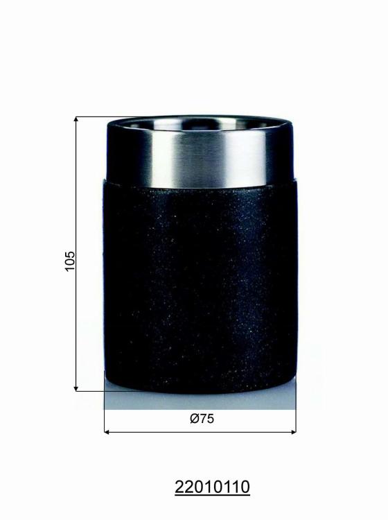 STONE Kubek na szczoteczki z konglomeratu, Black 22010210