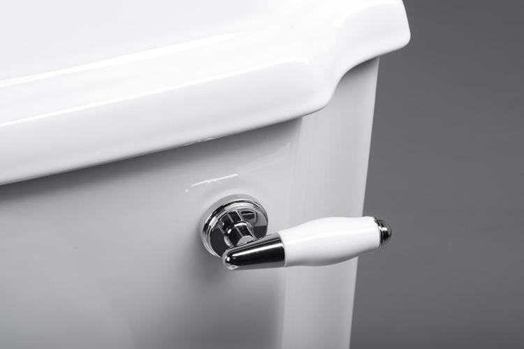 ANTIK kompakt WC ceramiczny, odpływ poziomy AK107 - rączka spłuczki