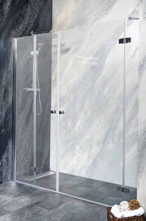 SYMPHONY Drzwi prysznicowe do wnęki skrzydłowo-składane 190x195 cm M12111RM1290FL