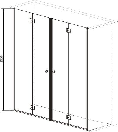 SMARTFLEX Drzwi prysznicowe do wnęki składane 180x195 cm D1280FLD12101FR sposób montażu