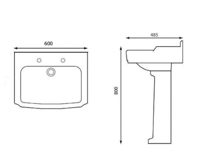 Antik postument do umywalki AK103 wymiary