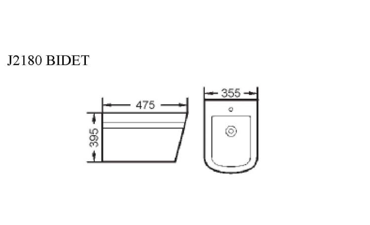Adria bidet ceramiczny J2180 wymiary