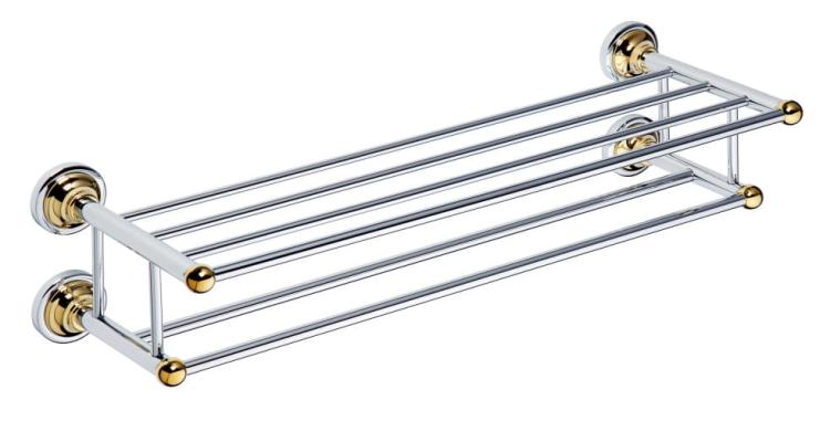 RETRO Półka na ręczniki podwójna 60,5 cm chrom-złoto 144202258